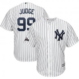 Wholesale Cheap New York Yankees #99 Aaron Judge Majestic 2019 Postseason Official Cool Base Player Jersey White Navy