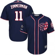 Wholesale Cheap Nationals #11 Ryan Zimmerman Navy Blue Cool Base 2019 World Series Champions Stitched Youth MLB Jersey