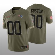 Wholesale Cheap Men's New England Patriots ACTIVE PLAYER Custom 2022 Olive Salute To Service Limited Stitched Jersey