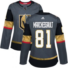 Wholesale Cheap Adidas Golden Knights #81 Jonathan Marchessault Grey Home Authentic Women\'s Stitched NHL Jersey