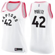 Wholesale Cheap Nike Toronto Raptors #42 Jakob Poeltl White Pink Women's NBA Swingman Fashion Jersey