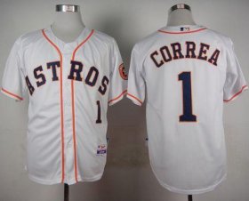 Wholesale Cheap Astros #1 Carlos Correa White Cool Base Stitched MLB Jersey