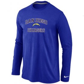 Wholesale Cheap Nike Los Angeles Chargers Heart & Soul Long Sleeve T-Shirt Blue