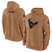 Wholesale Cheap Men's Houston Texans 2023 Brown Salute to Service Pullover Hoodie