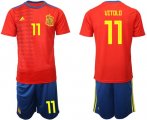 Wholesale Cheap Spain #11 Vitolo Home Soccer Country Jersey