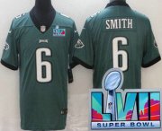 Cheap Youth Philadelphia Eagles #6 DeVonta Smith Limited Green Super Bowl LVII Vapor Jersey