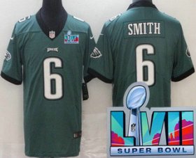 Cheap Youth Philadelphia Eagles #6 DeVonta Smith Limited Green Super Bowl LVII Vapor Jersey