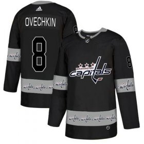 Wholesale Cheap Adidas Capitals #8 Alex Ovechkin Black Authentic Team Logo Fashion Stitched NHL Jersey