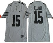 Wholesale Cheap Men's Ohio State Buckeyes #15 Ezekiel Elliott Gridiron Gray II Limited Stitched College Football Nike NCAA Jersey