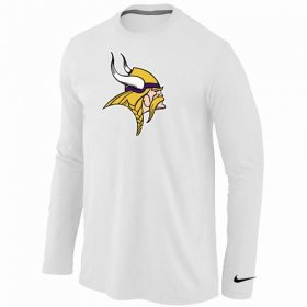 Wholesale Cheap Nike Minnesota Vikings Logo Long Sleeve T-Shirt White