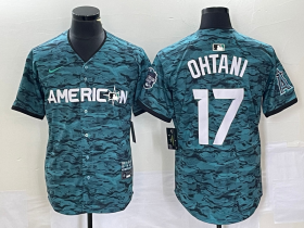 Wholesale Cheap Men\'s Los Angeles Angels #17 Shohei Ohtani Teal 2023 All Star Cool Base Stitched Jersey1