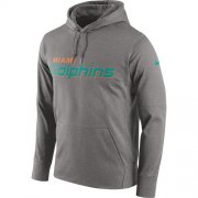Wholesale Cheap Men's Miami Dolphins Nike Gray Circuit Wordmark Essential Performance Pullover Hoodie