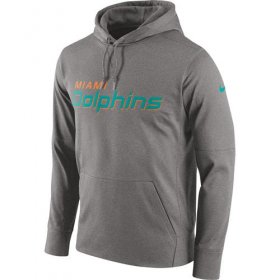 Wholesale Cheap Men\'s Miami Dolphins Nike Gray Circuit Wordmark Essential Performance Pullover Hoodie