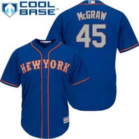 Wholesale Cheap Mets #45 Tug McGraw Blue(Grey NO.) Alternate Road Cool Base Stitched MLB Jersey