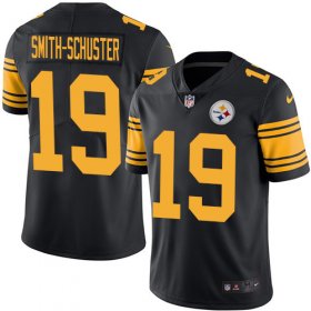 Wholesale Cheap Nike Steelers #19 JuJu Smith-Schuster Black Youth Stitched NFL Limited Rush Jersey