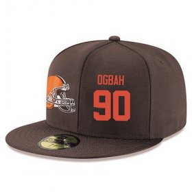 Wholesale Cheap Cleveland Browns #90 Emmanuel Ogbah Snapback Cap NFL Player Brown with Orange Number Stitched Hat