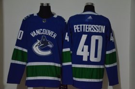 Wholesale Cheap Men\'s Vancouver Canucks #40 Elias Pettersson Blue Adidas Stitched NHL Jersey