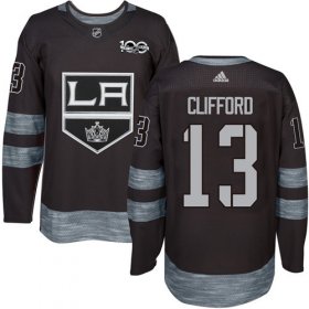 Wholesale Cheap Adidas Kings #13 Kyle Clifford Black 1917-2017 100th Anniversary Stitched NHL Jersey