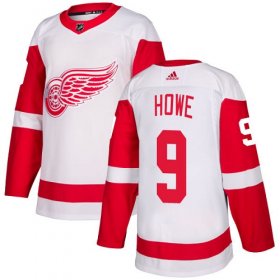 Wholesale Cheap Adidas Red Wings #9 Gordie Howe White Road Authentic Stitched Youth NHL Jersey