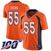 Wholesale Cheap Nike Broncos #55 Bradley Chubb Orange Men's Stitched NFL 100th Season Vapor Limited Jersey