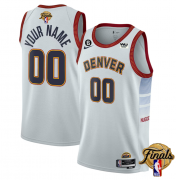 Wholesale Cheap Men's Denver Nuggets Active Player Custom White 2023 Finals Icon Edition Stitched Basketball Jersey