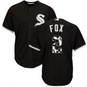 Wholesale Cheap White Sox #2 Nellie Fox Black Team Logo Fashion Stitched MLB Jersey