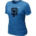 Wholesale Cheap Women's San Francisco Giants Heathered Nike Light Blue Blended T-Shirt