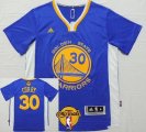 Wholesale Cheap Men's Golden State Warriors #30 Stephen Curry 2015 The Finals New Blue Short-Sleeved Jersey