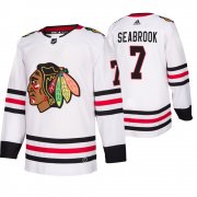 Wholesale Cheap Chicago Blackhawks #7 Brent Seabrook 2019-20 Away Authentic Player White NHL Jersey