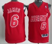 Wholesale Cheap Miami Heat #6 LeBron James Revolution 30 Swingman Red Big Color Jersey