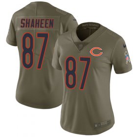 Wholesale Cheap Nike Bears #87 Adam Shaheen Olive Women\'s Stitched NFL Limited 2017 Salute to Service Jersey