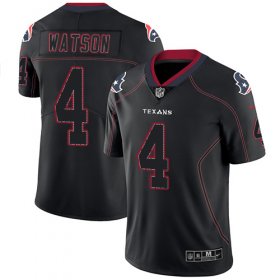 Wholesale Cheap Nike Texans #4 Deshaun Watson Lights Out Black Men\'s Stitched NFL Limited Rush Jersey