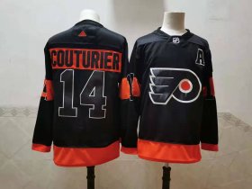 Wholesale Cheap Men\'s Philadelphia Flyers #14 Sean Couturier Black Adidas 2020-21 Stitched NHL Jersey