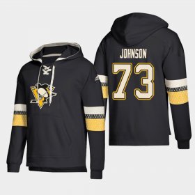 Wholesale Cheap Pittsburgh Penguins #73 Jack Johnson Black adidas Lace-Up Pullover Hoodie