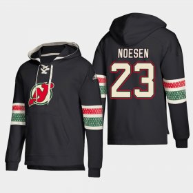 Wholesale Cheap New Jersey Devils #23 Stefan Noesen Black adidas Lace-Up Pullover Hoodie
