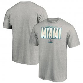 Wholesale Cheap NFL Miami Super Bowl LIV Palm T-Shirt Heathered Gray