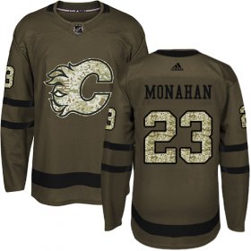 Wholesale Cheap Adidas Flames #23 Sean Monahan Green Salute to Service Stitched NHL Jersey