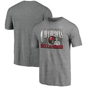 Wholesale Cheap Men's Tampa Bay Buccaneers Fanatics Branded Heathered Gray 2 Time Super Bowl Champions Nickel Tri Blend T-Shirt