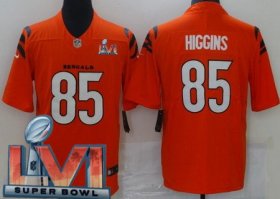Wholesale Cheap Men\'s Cincinnati Bengals #85 Tee Higgins Limited Orange 2022 Super Bowl LVI Bound Vapor Jersey