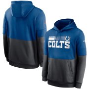 Wholesale Cheap Indianapolis Colts Nike Sideline Impact Lockup Performance Pullover Hoodie Royal Charcoal
