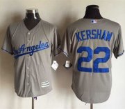 Wholesale Cheap Dodgers #22 Clayton Kershaw Grey New Cool Base Stitched MLB Jersey