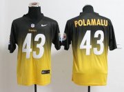 Wholesale Cheap Nike Steelers #43 Troy Polamalu Black/Gold Men's Stitched NFL Elite Fadeaway Fashion Jersey