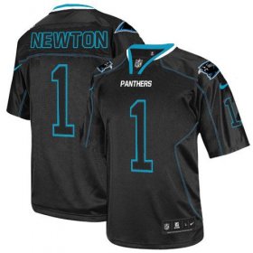 Wholesale Cheap Nike Panthers #1 Cam Newton Lights Out Black Youth Stitched NFL Elite Jersey