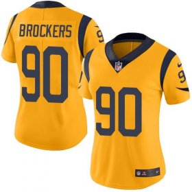 Wholesale Cheap Nike Rams #90 Michael Brockers Gold Women\'s Stitched NFL Limited Rush Jersey
