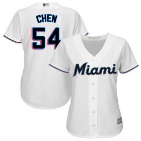Wholesale Cheap Marlins #54 Wei-Yin Chen White Home Women\'s Stitched MLB Jersey