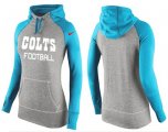 Wholesale Cheap Women's Nike Indianapolis Colts Performance Hoodie Grey & Light Blue