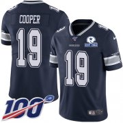 Wholesale Cheap Nike Cowboys #19 Amari Cooper Navy Blue Team Color Men's Stitched With Established In 1960 Patch NFL 100th Season Vapor Untouchable Limited Jersey