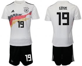 Wholesale Cheap Germany #19 Gotze White Home Soccer Country Jersey