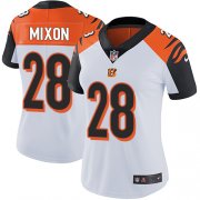 Wholesale Cheap Nike Bengals #28 Joe Mixon White Women's Stitched NFL Vapor Untouchable Limited Jersey