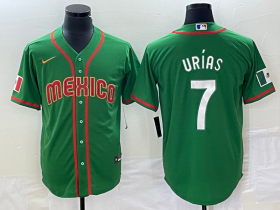 Wholesale Cheap Men\'s Mexico Baseball #7 Julio Urias 2023 Green World Classic Stitched Jersey